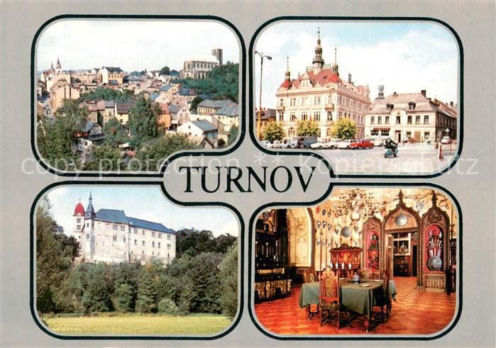 Turnov Turnau CZ Pohled na mesto Namesti Statni zamek Hruby Rohozec puv goticky