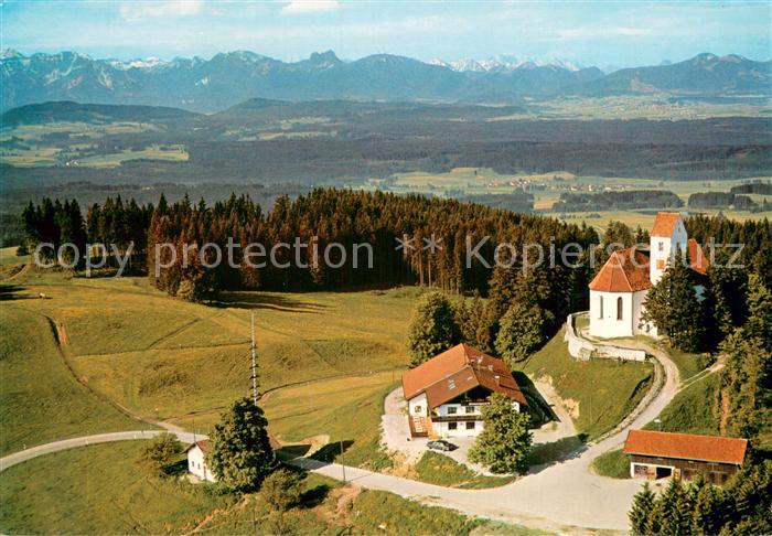 Bernbeuren Gasthof Auerberg Fliegeraufnahme mit Kirche