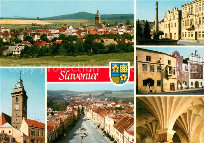 Slavonice Zlabings Panorama Teilansichten