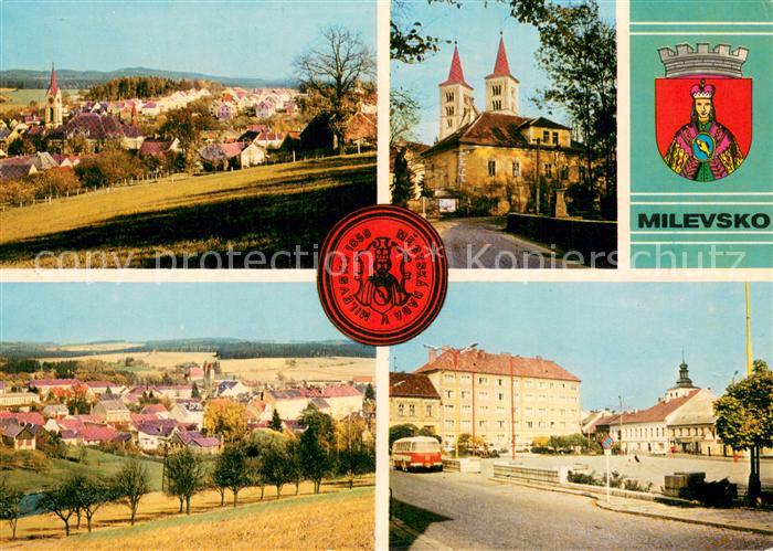 Milevsko Panorama Kirche Ortspartie