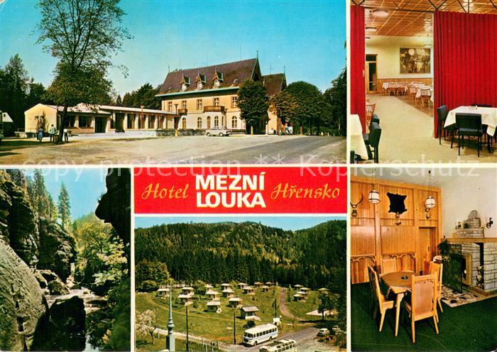 Hrensko CZ Hotel Mezni louka Jidelna Partie z Tiche soutesky Chatovy tabor na Me