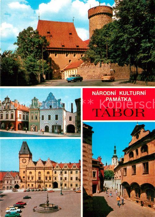 Tabor  CZ Hrad Kotnov Pozdne goticke domy na Zizkove namesti Radnice Prazska uli