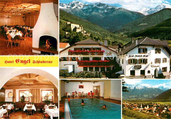 Schluderns Suedtirol Hotel Engel Kaminzimmer Gaststube Hallenbad Panorama
