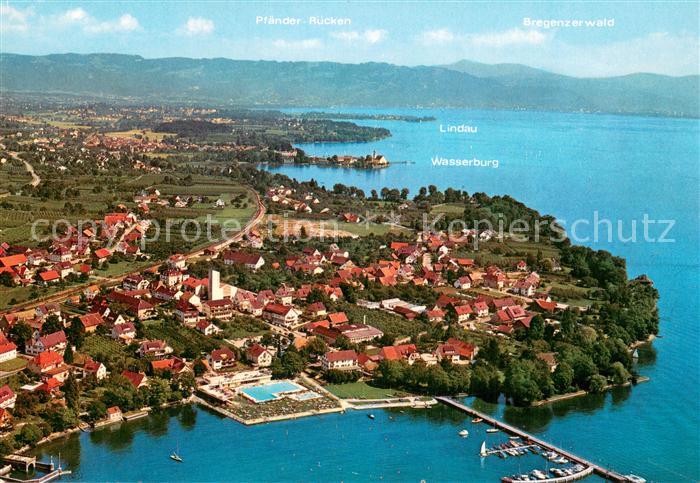 Nonnenhorn Bodensee Fliegeraufnahme mit Lindau und Wasserburg