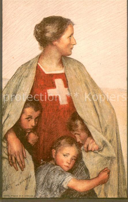 Bundesfeier Schweiz 1917 Fuer das Schweiz Rote Kreuz