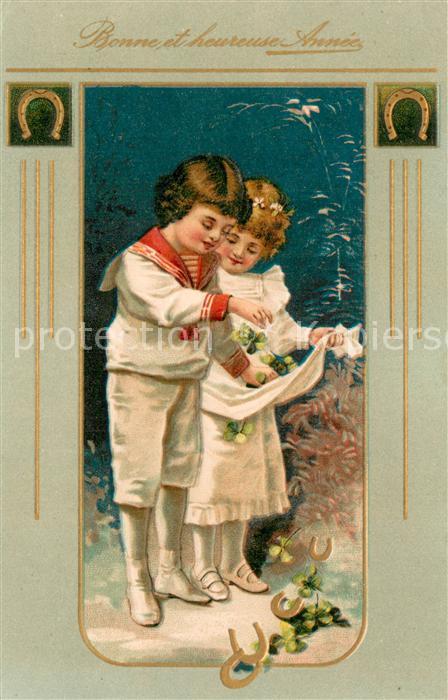 Kleeblatt-Litho Bonne et heureuse Annee