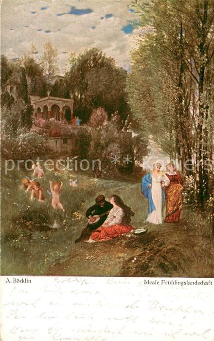 Boecklin Arnold Boecklin Ideale Fruehlingslandschaft