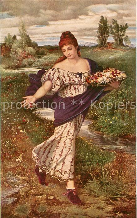 Boecklin Arnold Boecklin Bruckmanns Bildkarte Nr.1 Flora Blumen streuend