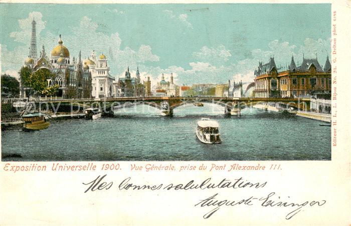 Exposition Universelle Paris 1900 Vue Generale prise du Pont Alexandre III
