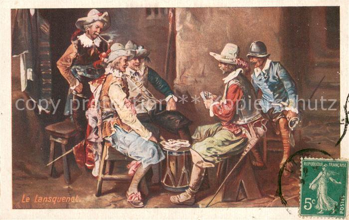 Kartenspiel-Postkarte Le Lansquenet