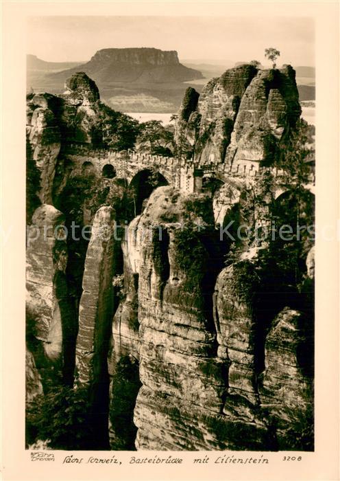 Foto Hahn Nr. Nr. 3208 Sächs. Schweiz Basteibrücke mi