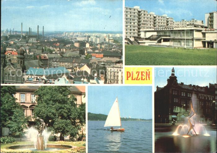 Plzen Pilsen Brunnen Segelboot