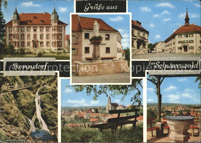 Bonndorf Schwarzwald Brunne Wasserfall Gebaeude