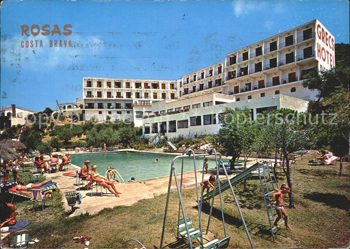 Rosas Costa Brava Cataluna Piscina Hotel Grecs