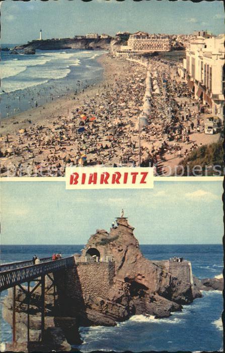 Biarritz Pyrenees Atlantiques Strand et le Rocher de la Vierge