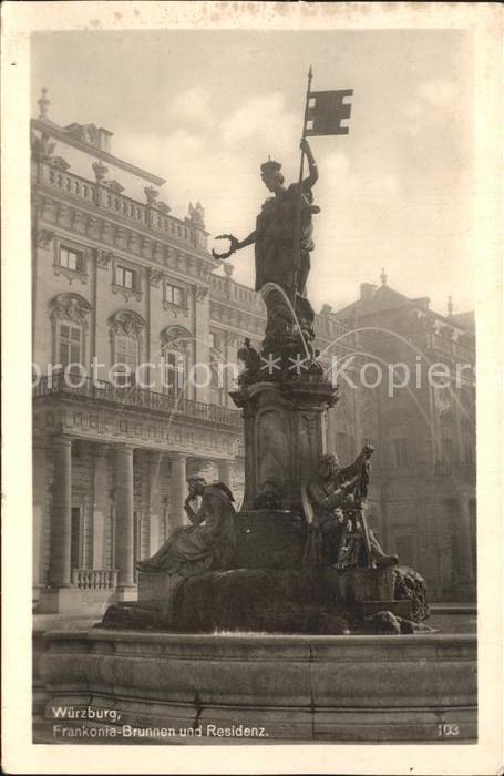 WueRZBURG Bayern Frankonia Brunnen und Residenz