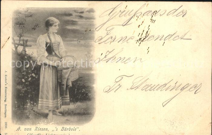 Liechtenstein Listany S Baerbele A. van Riesen Kuenstlerkarte