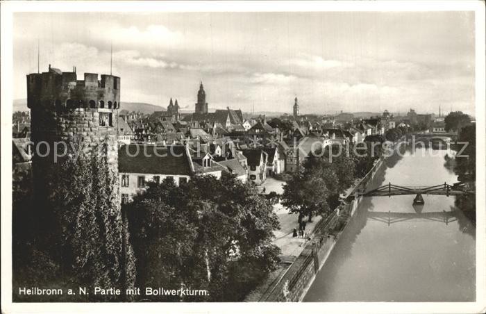 Heilbronn Neckar mit Bollwerkturm