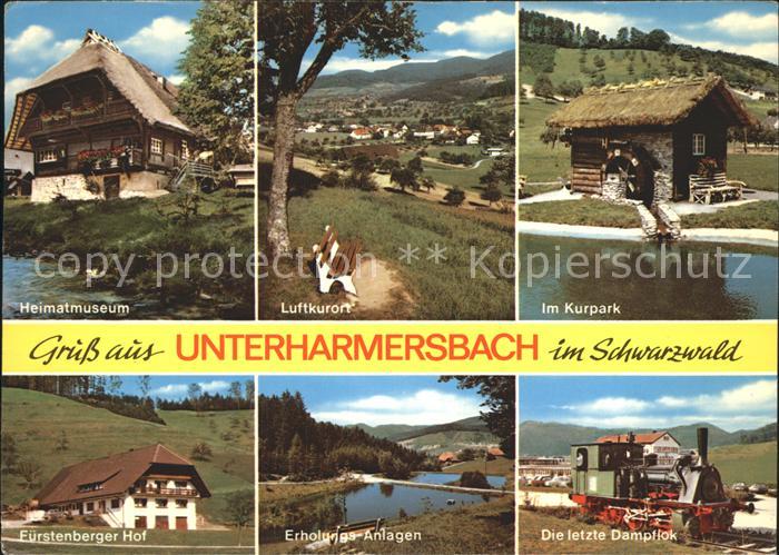 Unterharmersbach Kurpark Heimatmuseum Fuerstenberger Hof  Dampflok