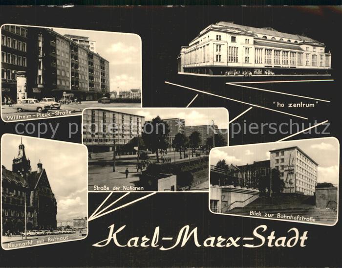 Karl-Marx-Stadt Strasse der Nationen Neumarkt Bahnhofstrasse