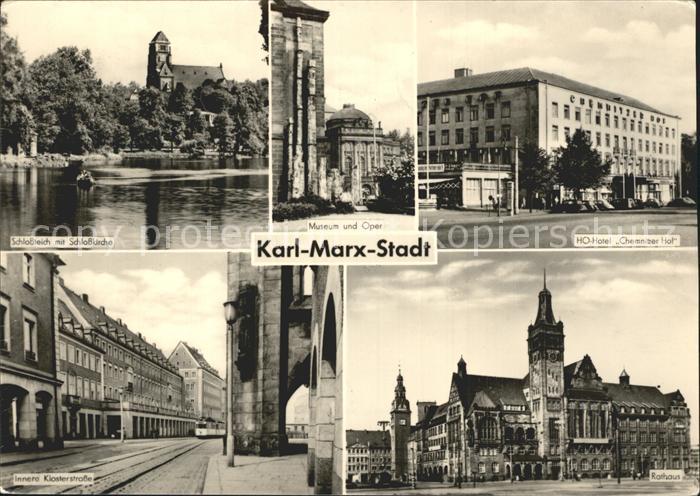 Karl-Marx-Stadt Schlosskirche Hotel-Chemnitzer-Hof Klosterstrasse