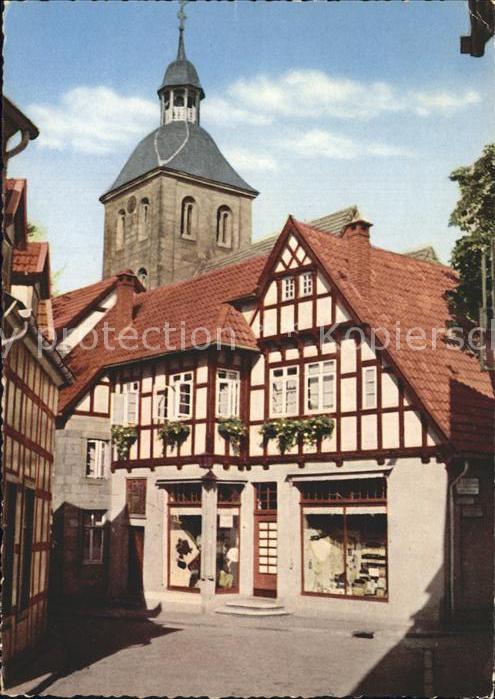Tecklenburg Steinfurt NRW Ortspartie mit Kirchturm