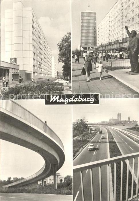 MAGDEBURG  CITY Luebecker Strasse Erich-Weinert-Denkmal Haus-des-Lehrers