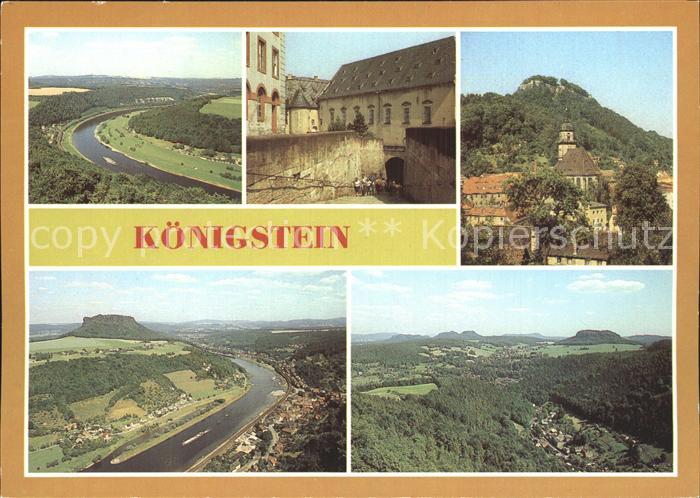 Koenigstein Saechsische Schweiz Elbepanorama Festungsaufgang Festung Koenigstein