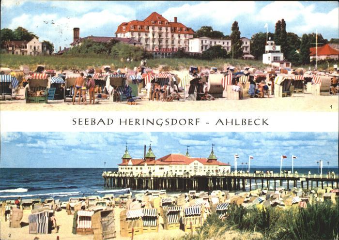 Heringsdorf Ostseebad Usedom FDGB Heim Solidaritaet Ahlbeck Seebruecke Strand