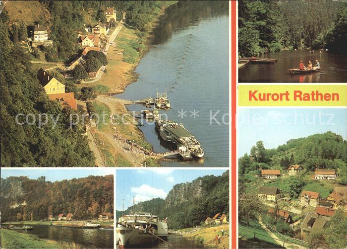 Rathen Saechsische Schweiz Elbe Dampferanlegestelle Amselsee Moench Teilansicht