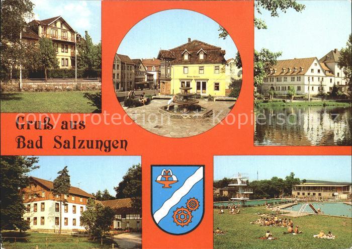 Bad Salzungen Fremdenheim Joos Marktbrunnen Hufeland Sanatorium Gaststaette Grun