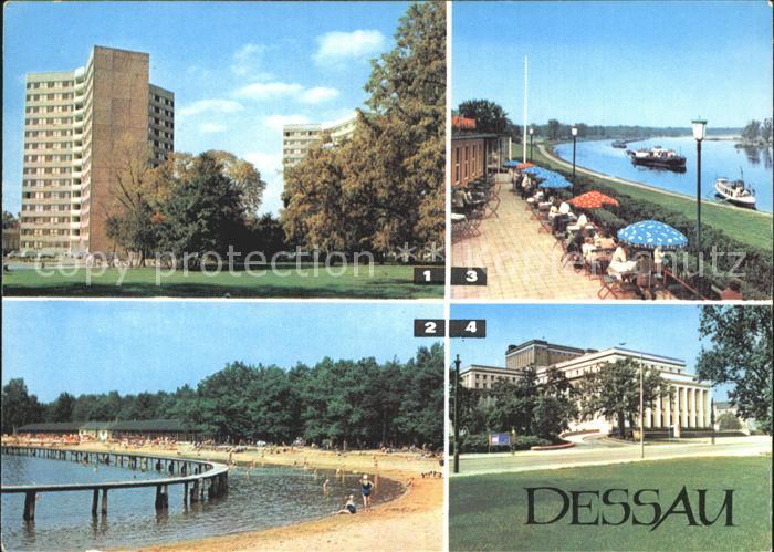 Dessau-Rosslau Stadtpark Hochhaeuser Strandbad Adria HOG Kornhaus an der Elbe La