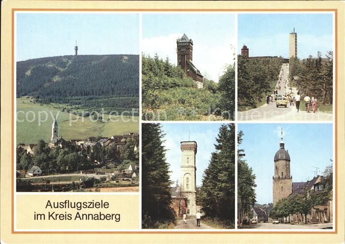 Annaberg-Buchholz Erzgebirge Aussichtsturm Poehlberg St Annenkirche Oberwiesenth
