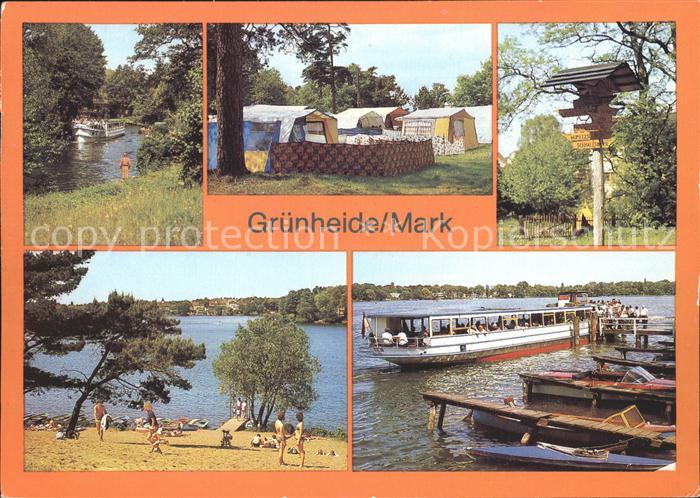 Gruenheide Mark Locknitz Camping Peetzsee Wegweiser Werlsee Ausflugsschiff