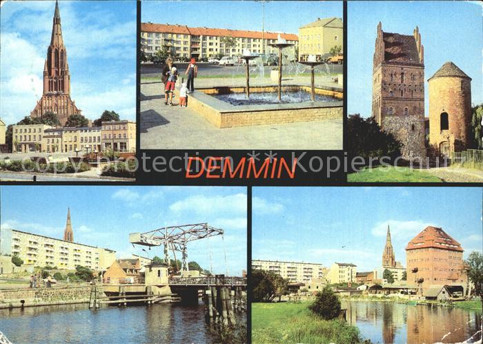 Demmin Mecklenburg Vorpommern Bartholomaeuskirche Springbrunnen Luisentor Pulver