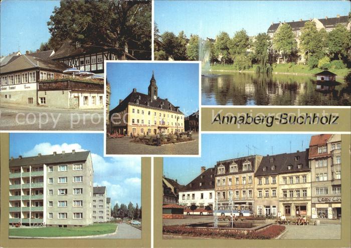 Annaberg-Buchholz Erzgebirge HOG Frohnauer Hammer Schutzteich Rathaus Wohngebiet
