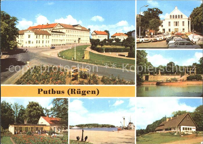 Putbus Ruegen Ernst Thaelmann Platz KG Rosencafe Hafen Theater Pergola Schwanent