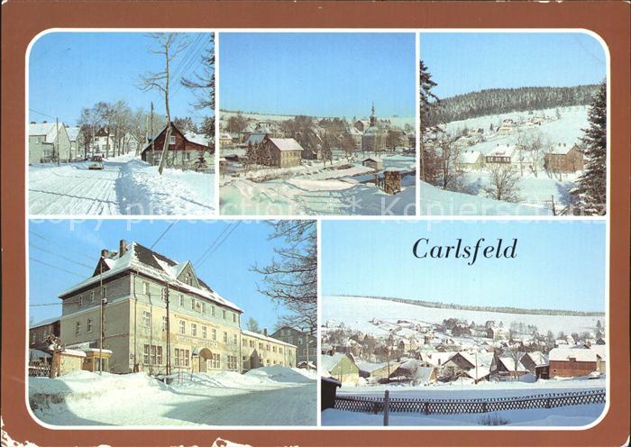 Carlsfeld Erzgebirge Hauptstr Teilansichten Gasthaus zum Gruenen Baum Panorama