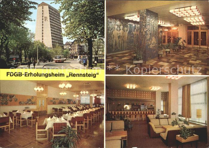 Oberhof Thueringen FDGB Erholungsheim Rennsteig Empfang Speisesaal