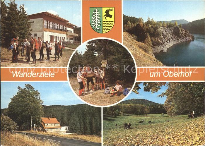 Oberhof Thueringen Schanzenbaude Wandergruppe Ohra Talsperre Waldgaststaette Kan