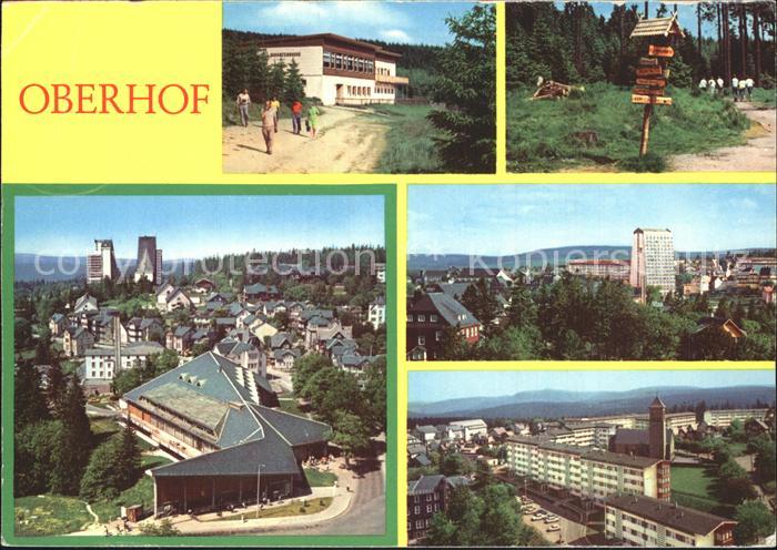 Oberhof Thueringen HOG Schanzenbaude Wanderwegweiser Interhotel Panorama FDGB Er