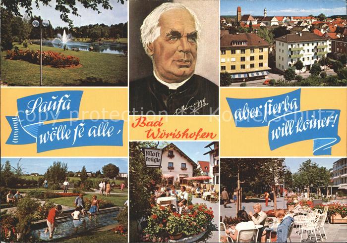 Bad Woerishofen Kurpark Teilansicht Wassertretanlage Mostkruegle Strassencafe