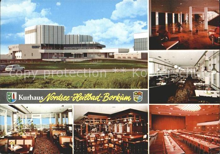 BORKUM Nordseebad Niedersachsen Kurhaus Gastraeume Hotelhalle Bar Speisesaal