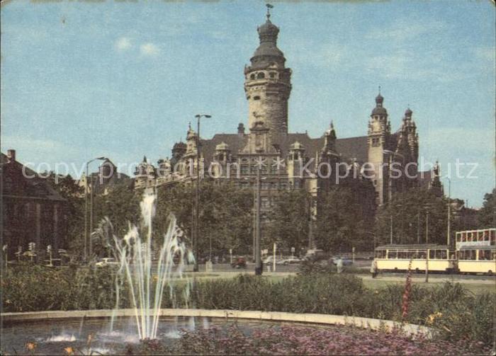 LEIPZIG Sachsen Neues Rathaus Springbrunnen
