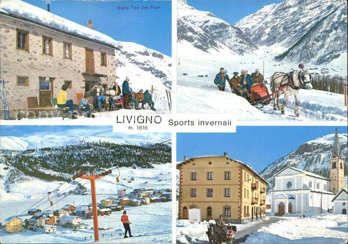 Livigno Baita Tea Del Plan Pferdeschlitten Schlepplift Kirche