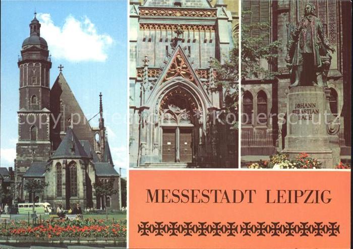 LEIPZIG Sachsen Thomaskirche Portal Bachdenkmal