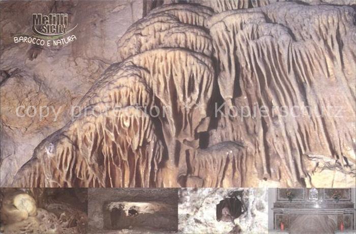 Melilli Sicilia Grotta Mastro Pietro Cascata di calcite e particolari interno gr