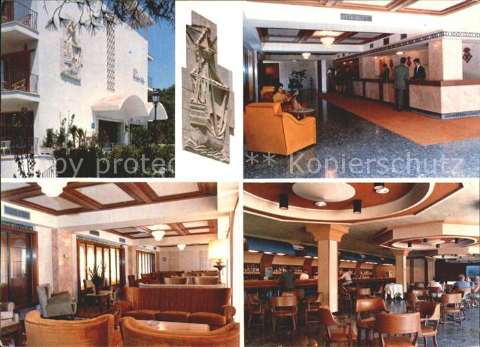 Playas de Palma Mallorca Hotel Cristobal Colon Rezeption Gastraum Bar
