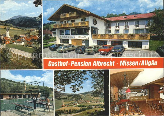 Missen Oberallgaeu Gasthof Pension Albrecht Gaststube Ortsblick Schwimmbad
