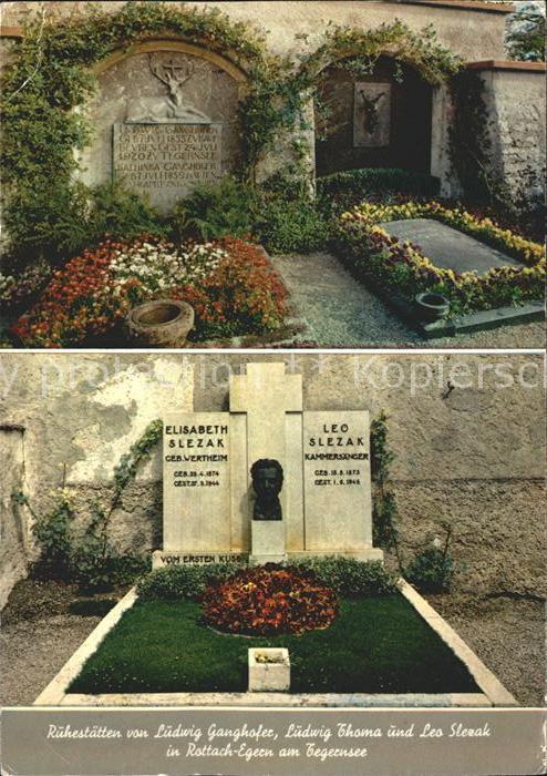 Rottach-Egern Ruhestaetten von Ludwig Ganghofer Ludwig Thoma und Leo Sterak